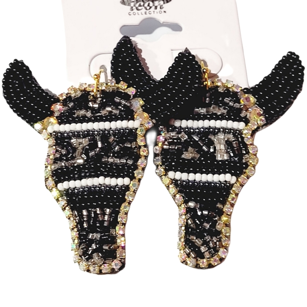 STEER DROP DANGLE BEED EARRINGS